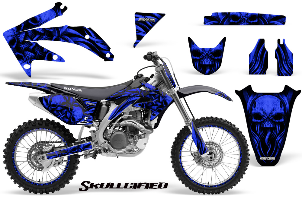 Honda CRF 450R 05-08 Graphics Kit Skullcified Blue NP Rims